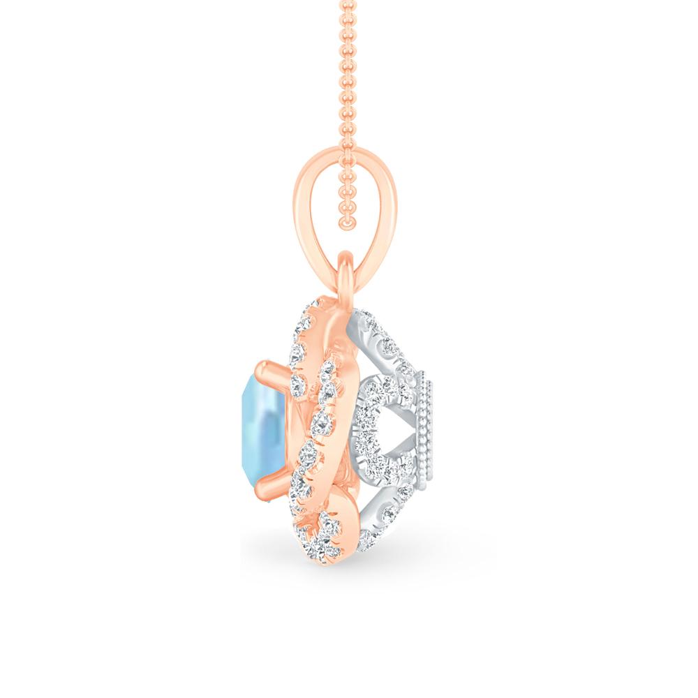 Rose Gold - Aquamarine