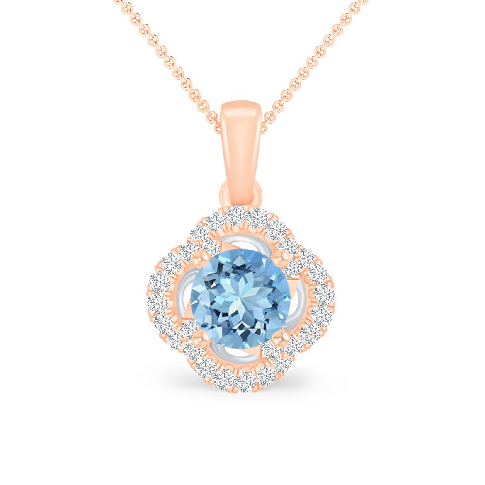 Rose Gold - Aquamarine