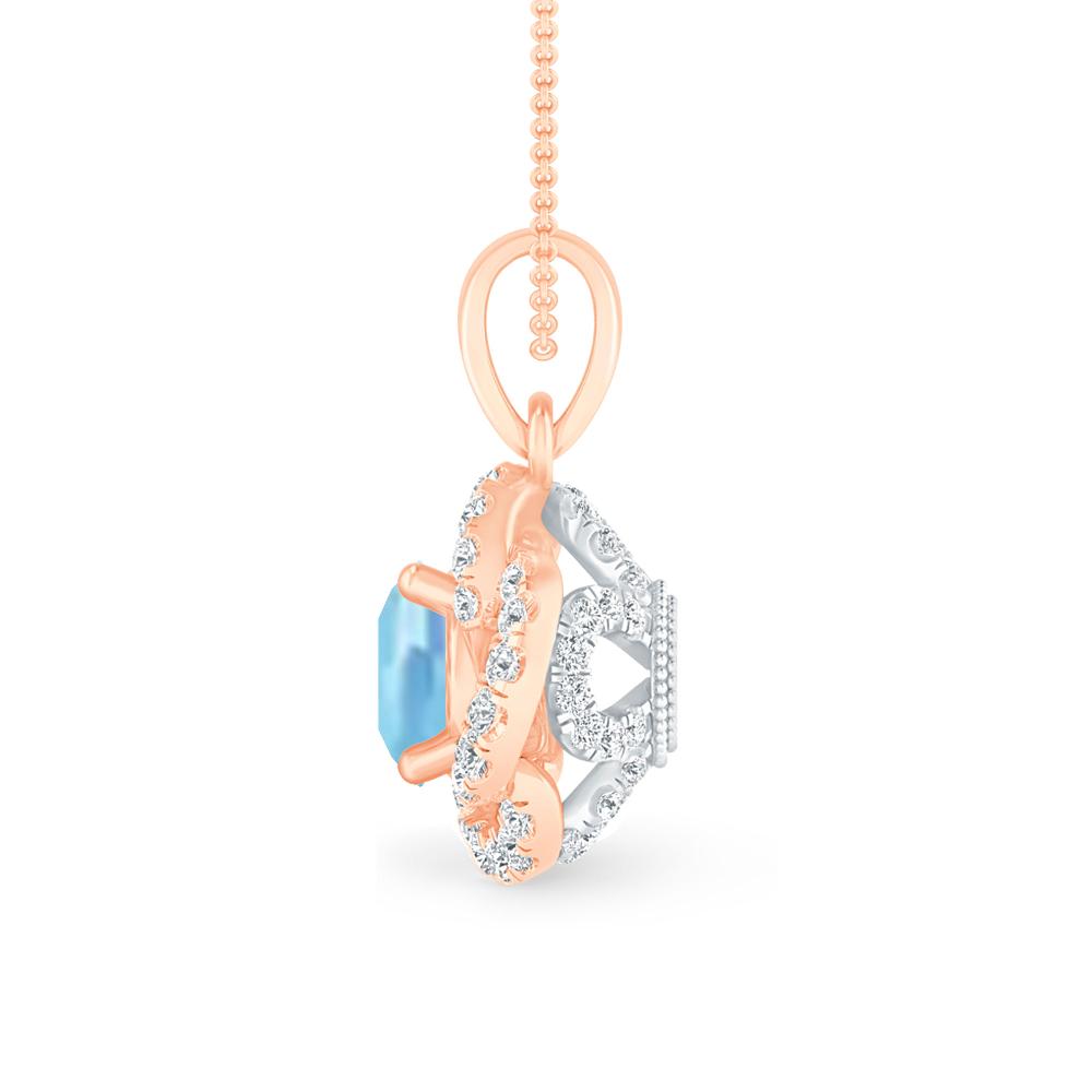 Rose Gold - Aquamarine