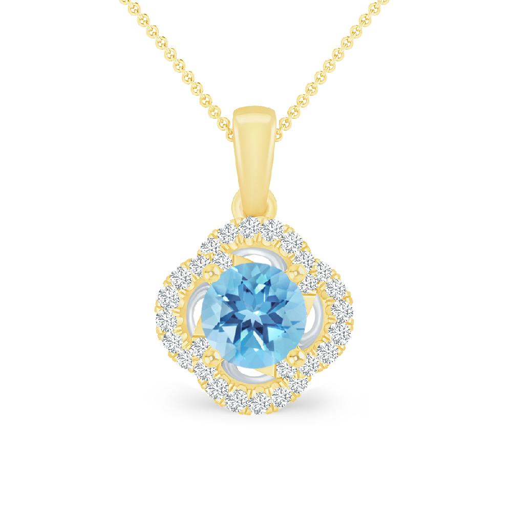 Yellow Gold - Blue Topaz