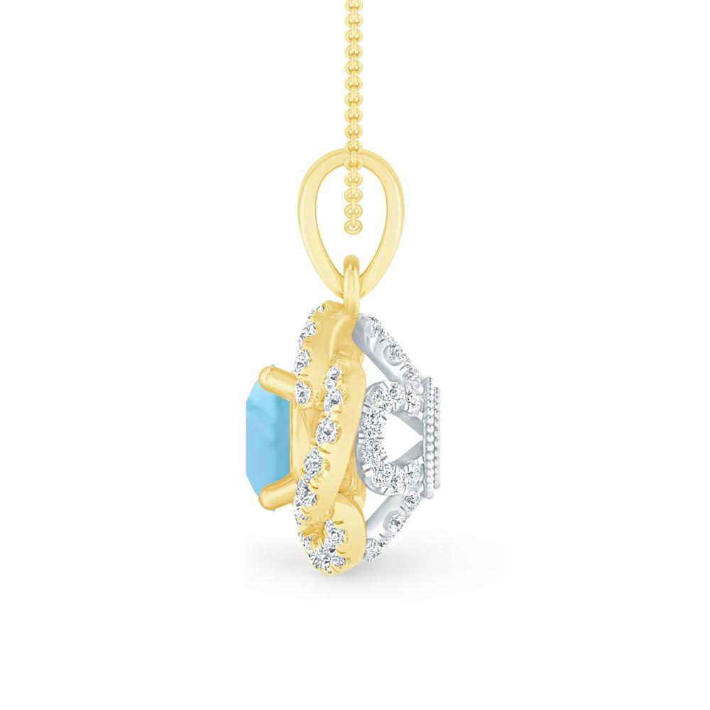 Yellow Gold - Blue Topaz