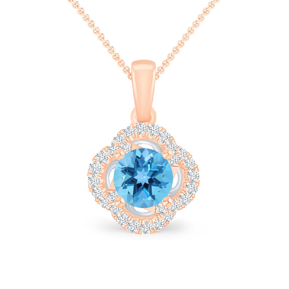 Rose Gold - Blue Topaz