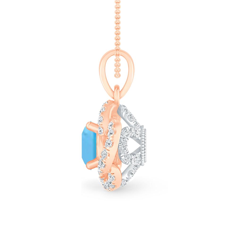 Rose Gold - Blue Topaz