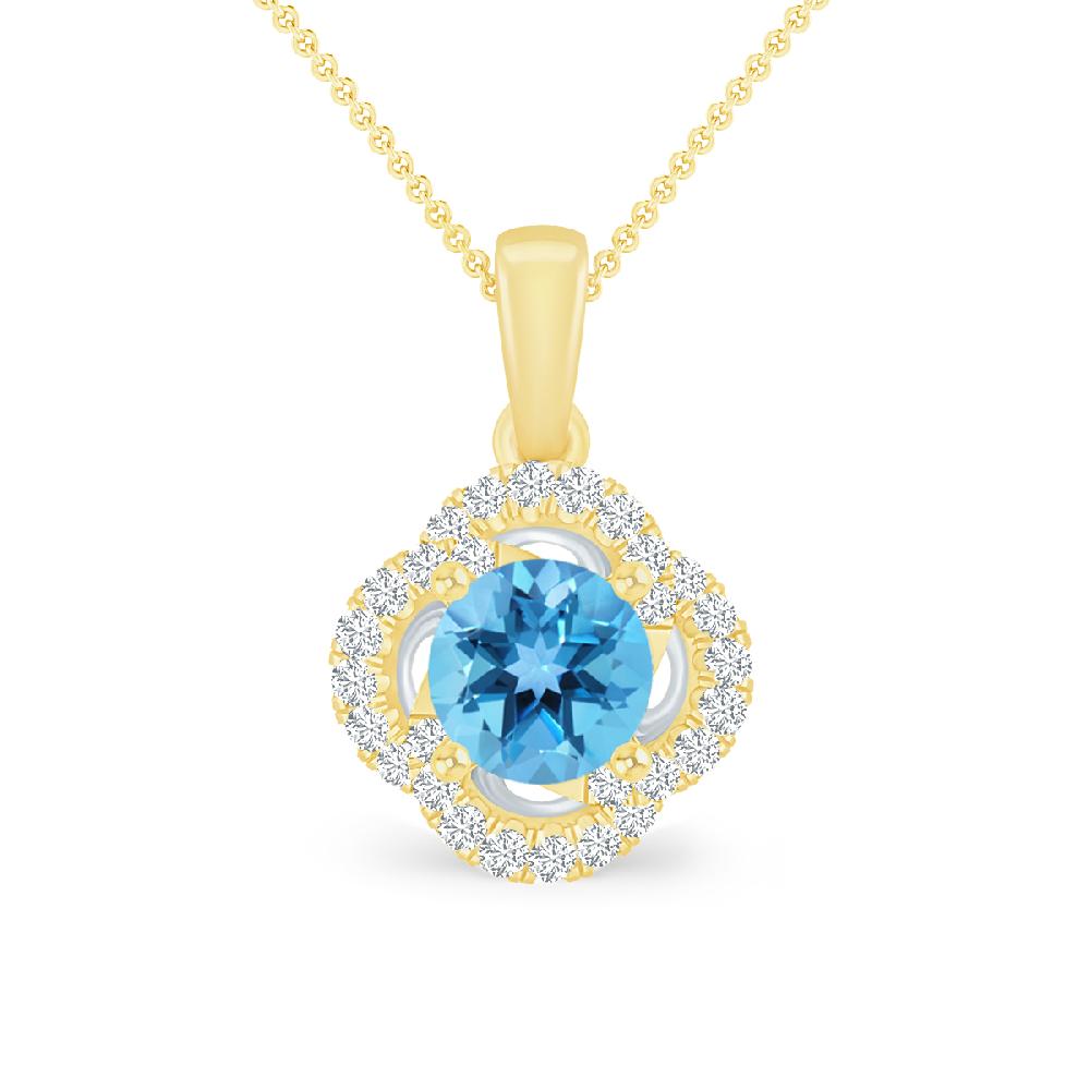 Yellow Gold - Blue Topaz