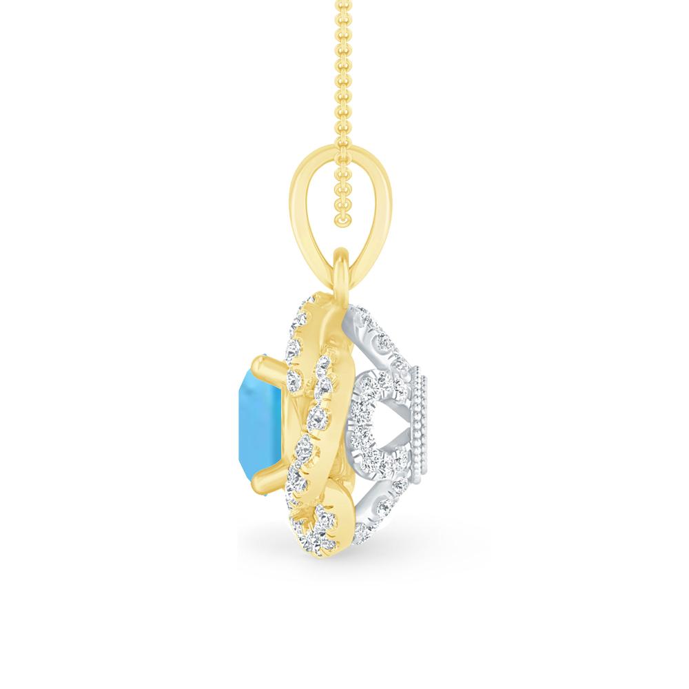 Yellow Gold - Blue Topaz