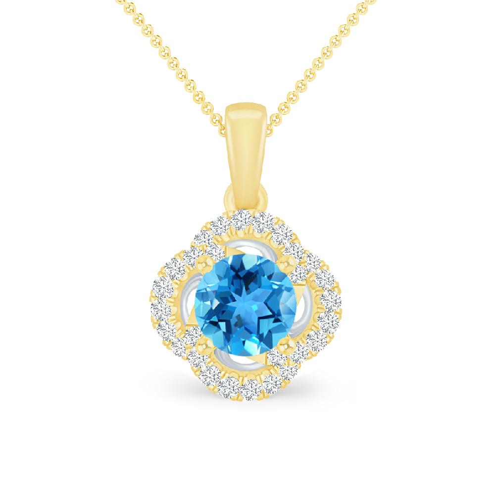 Yellow Gold - Blue Topaz