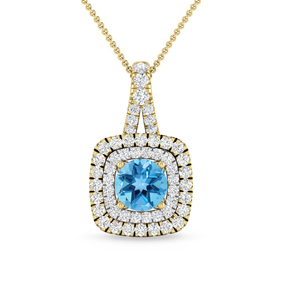 Yellow Gold - Blue Topaz