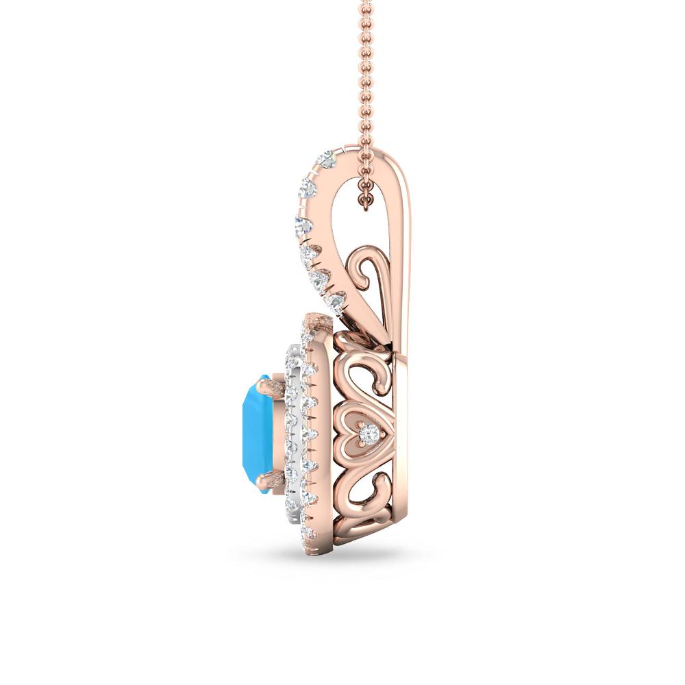 Rose Gold - Blue Topaz