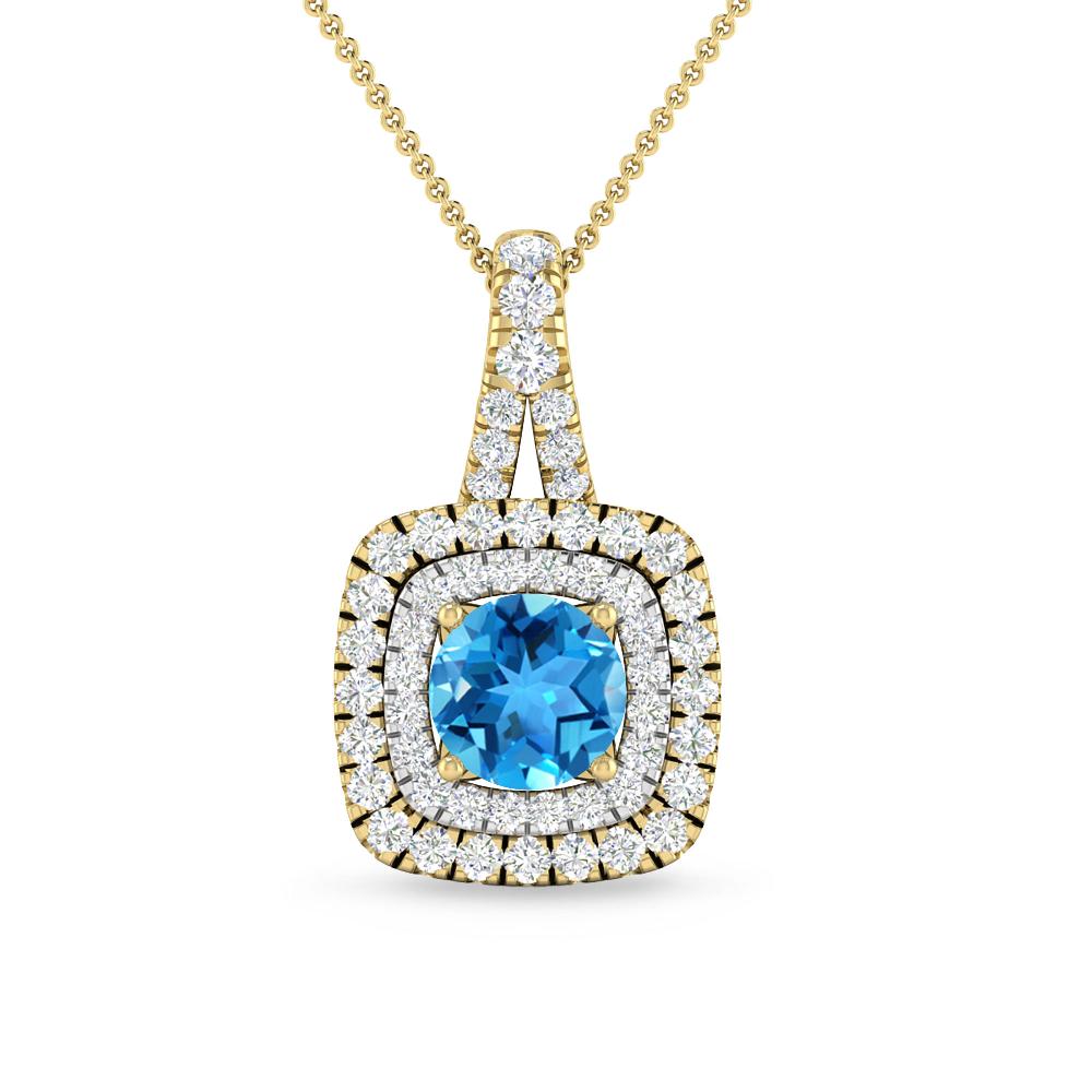 Yellow Gold - Blue Topaz