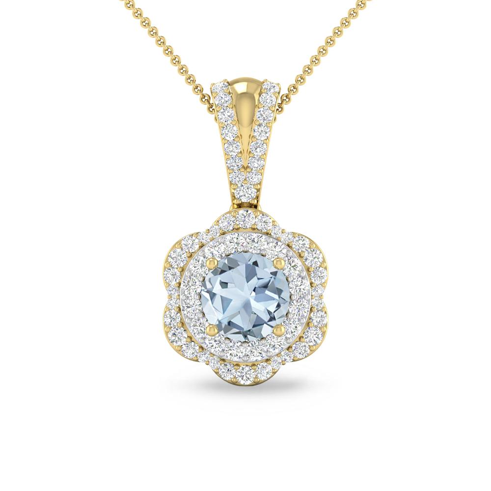 Yellow Gold - Aquamarine