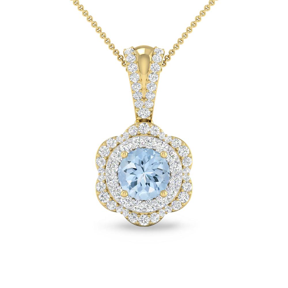 Yellow Gold - Aquamarine