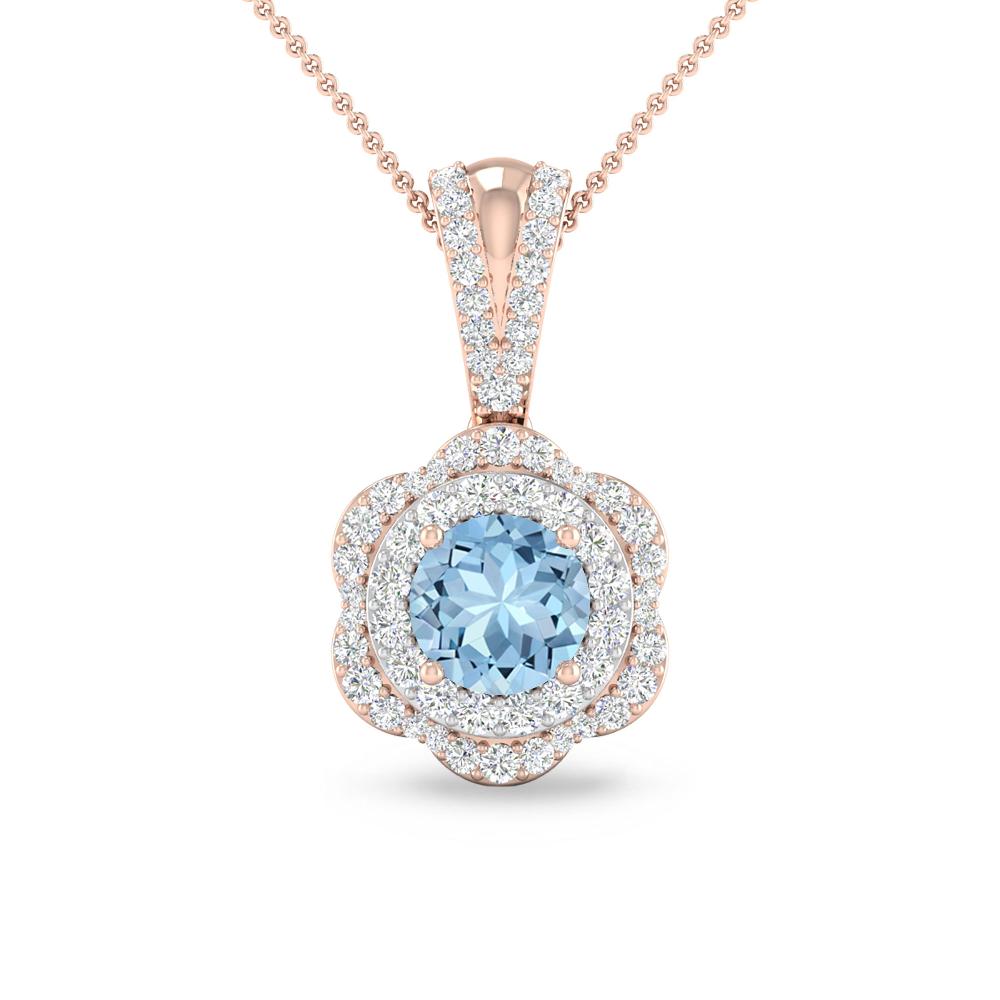 Rose Gold - Aquamarine