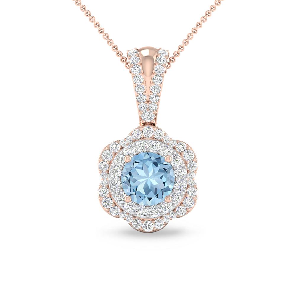 Rose Gold - Aquamarine