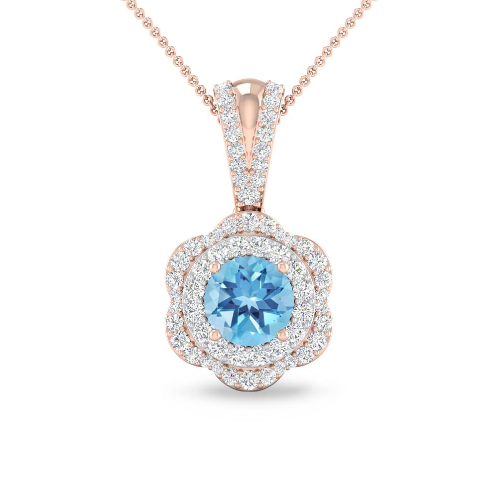 Rose Gold - Blue Topaz