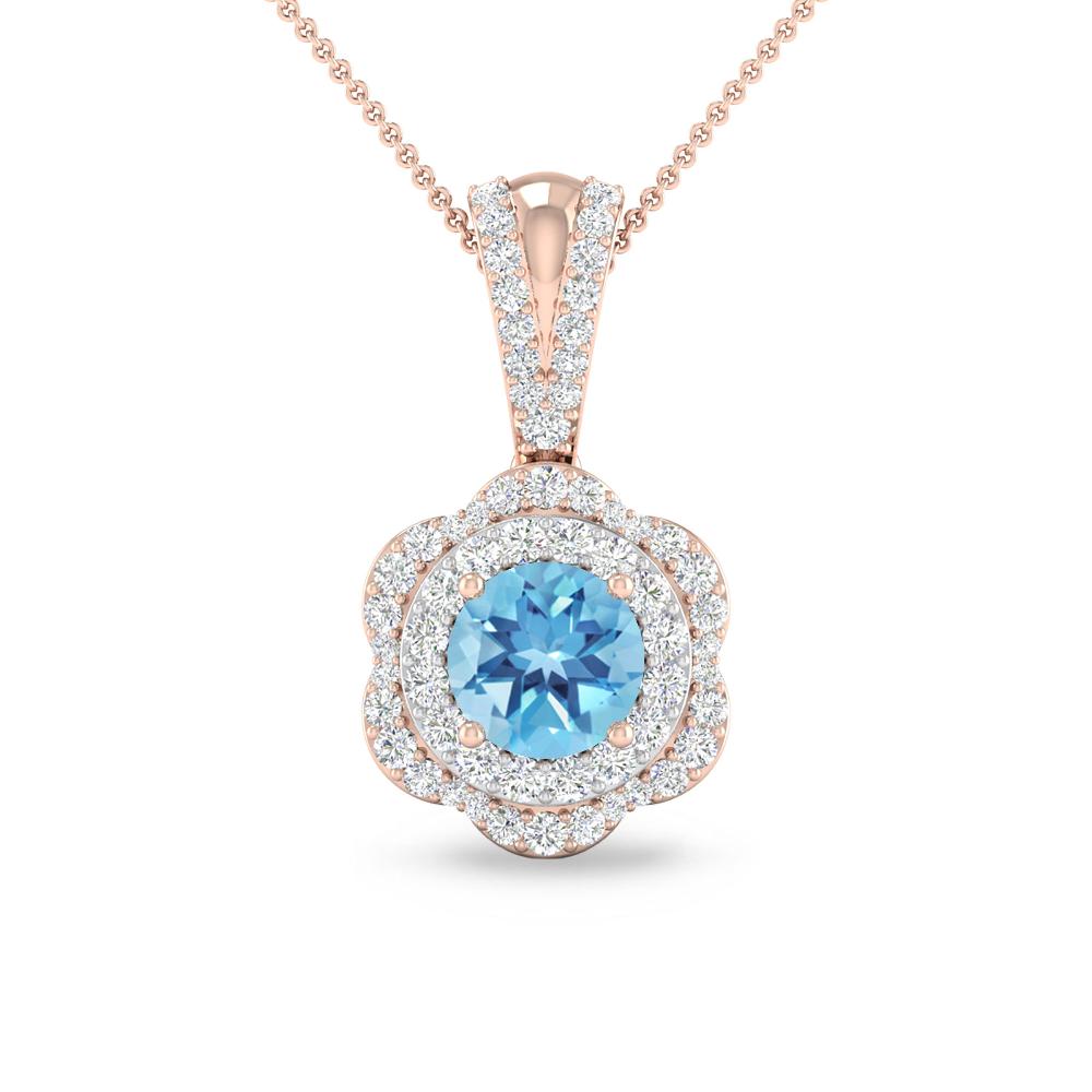 Rose Gold - Blue Topaz