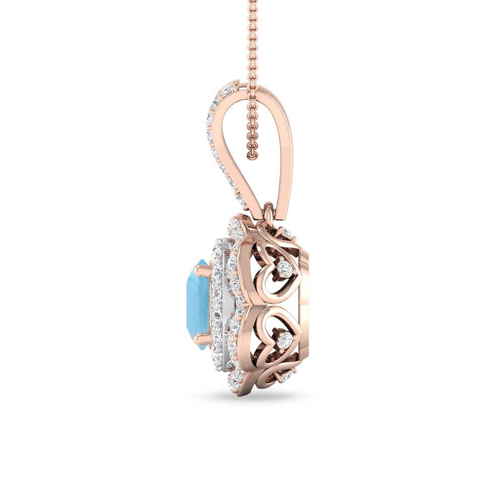 Rose Gold - Blue Topaz