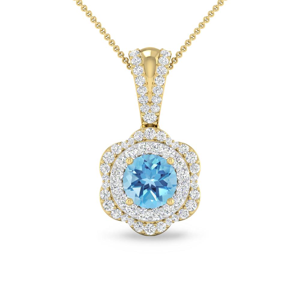 Yellow Gold - Blue Topaz