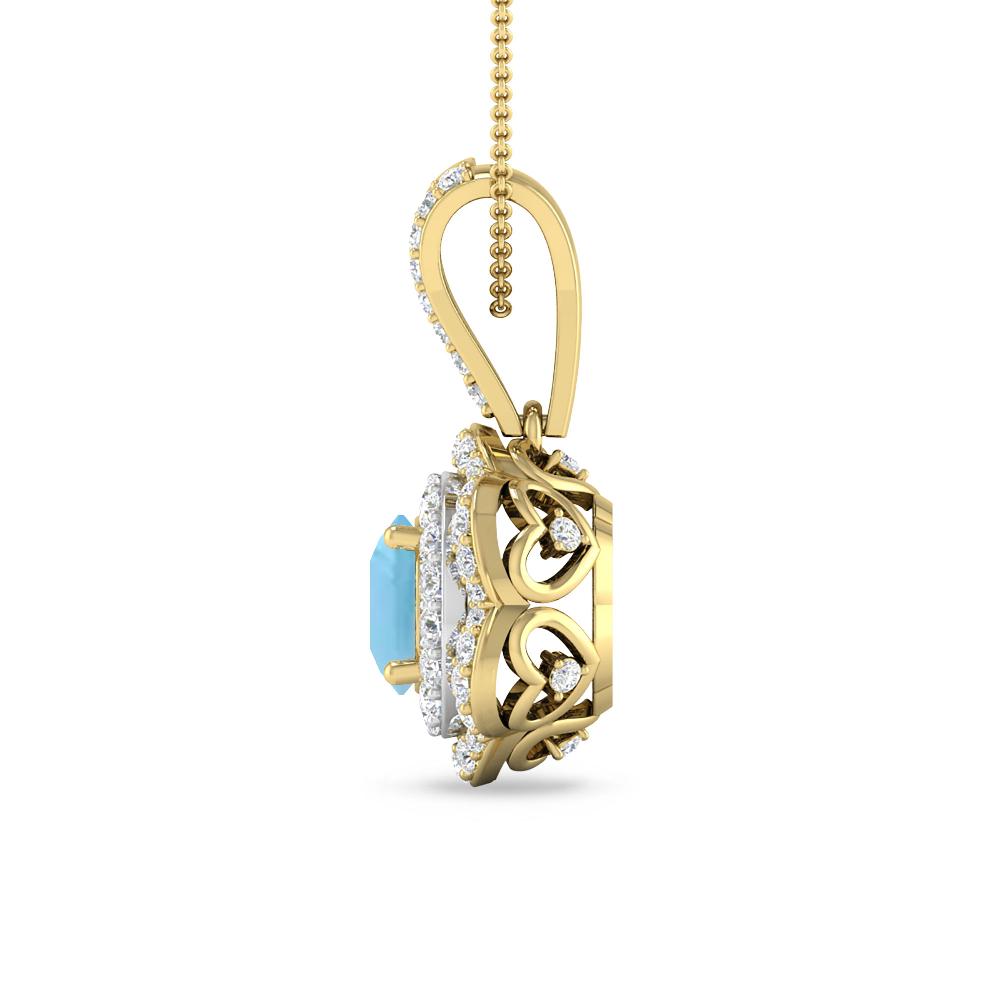 Yellow Gold - Blue Topaz