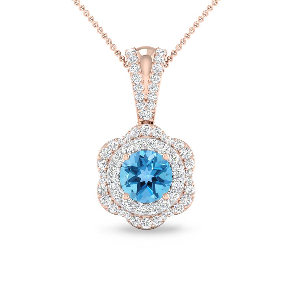 Rose Gold - Blue Topaz