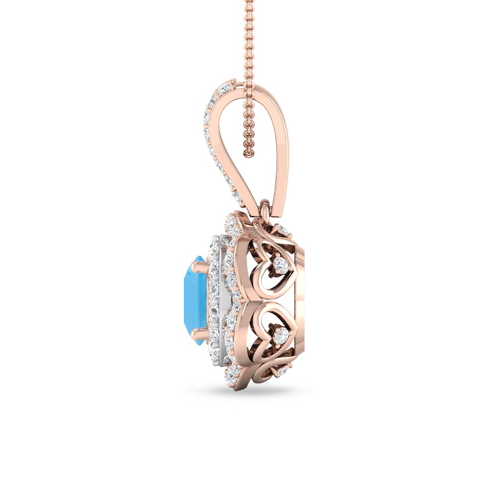 Rose Gold - Blue Topaz