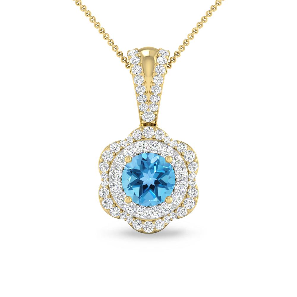 Yellow Gold - Blue Topaz