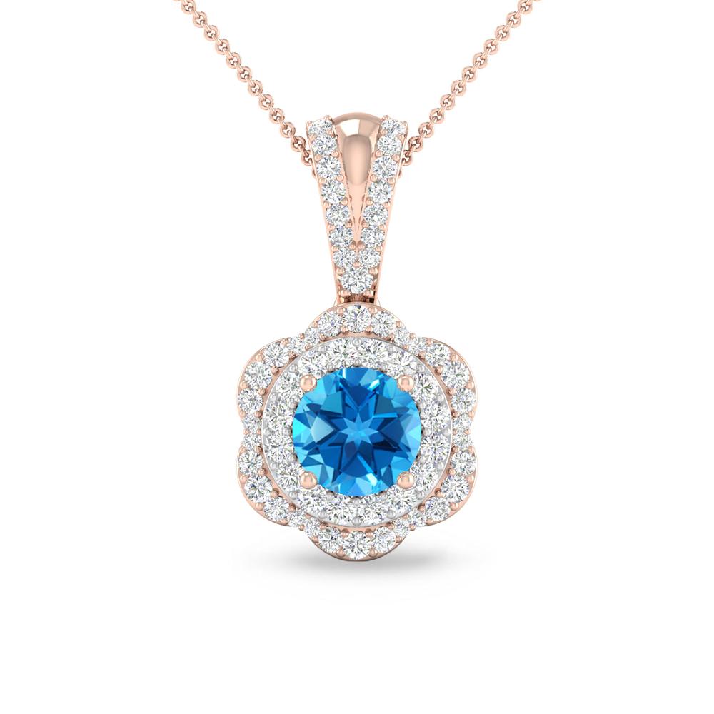 Rose Gold - Blue Topaz