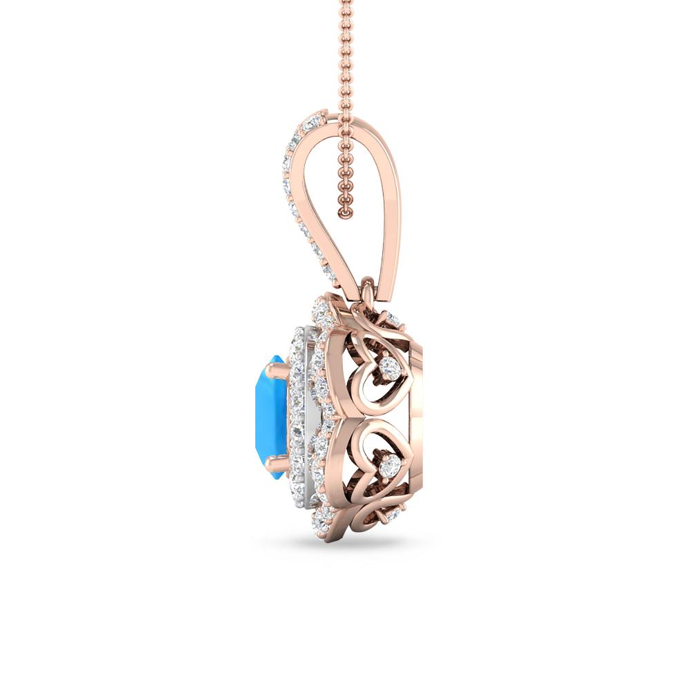 Rose Gold - Blue Topaz