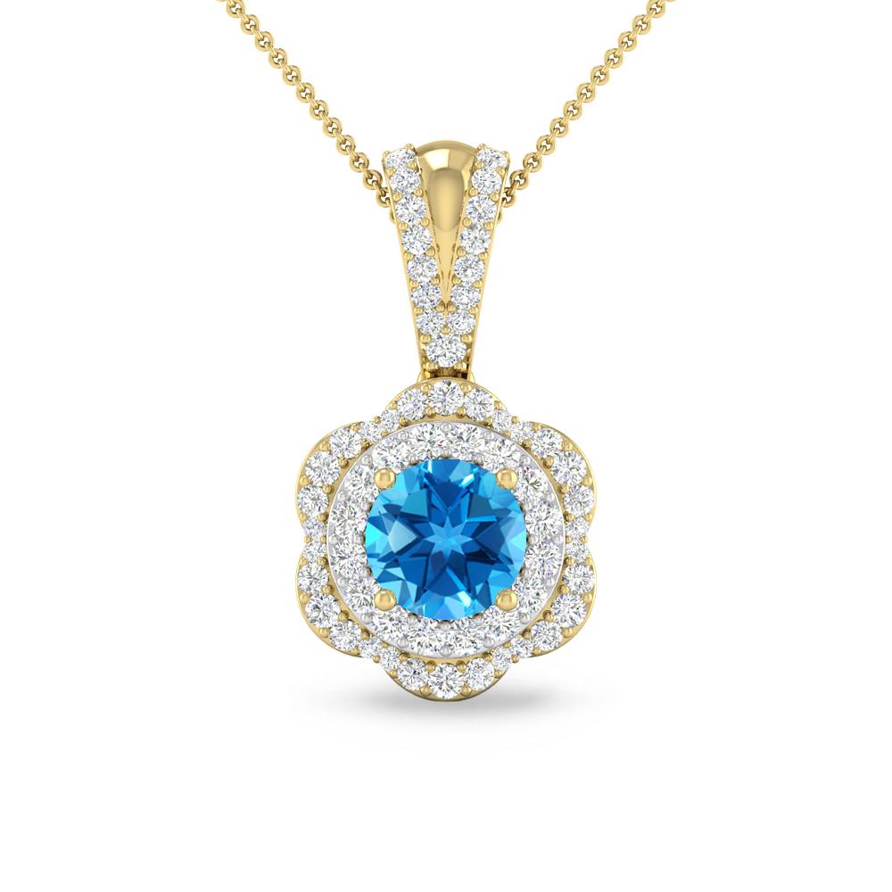 Yellow Gold - Blue Topaz