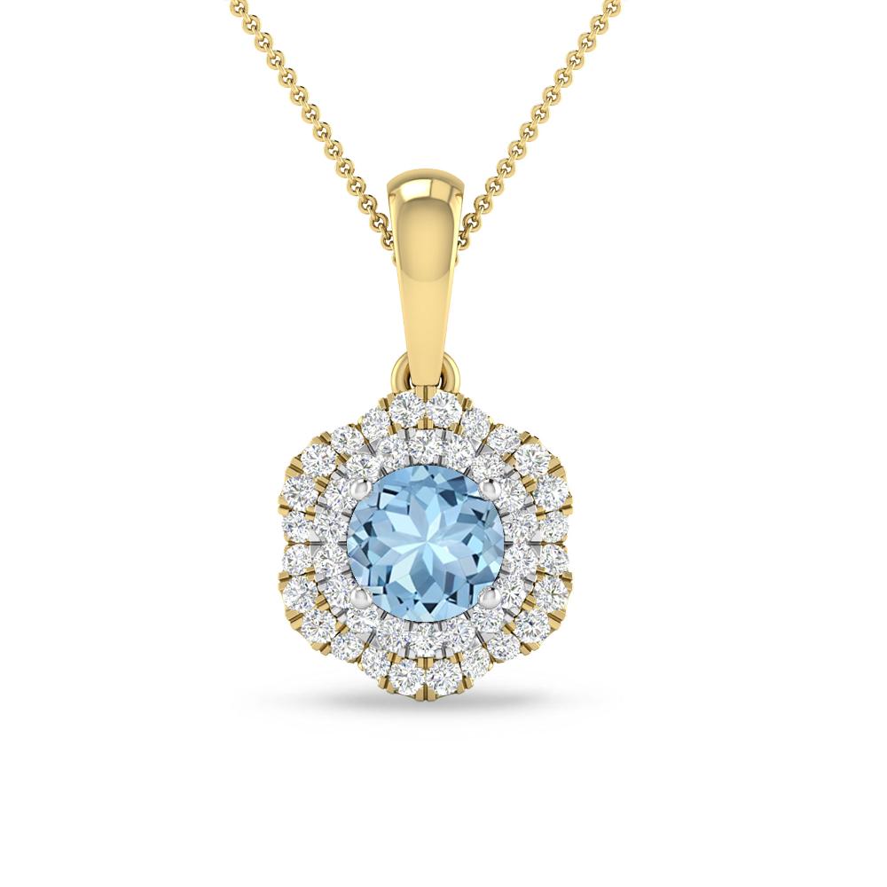 Yellow Gold/White Gold - Aquamarine