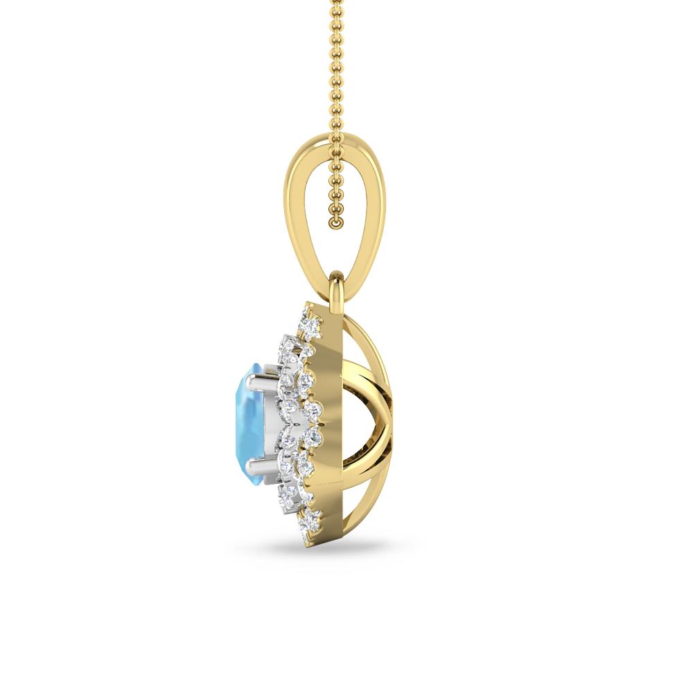 Yellow Gold/White Gold - Aquamarine
