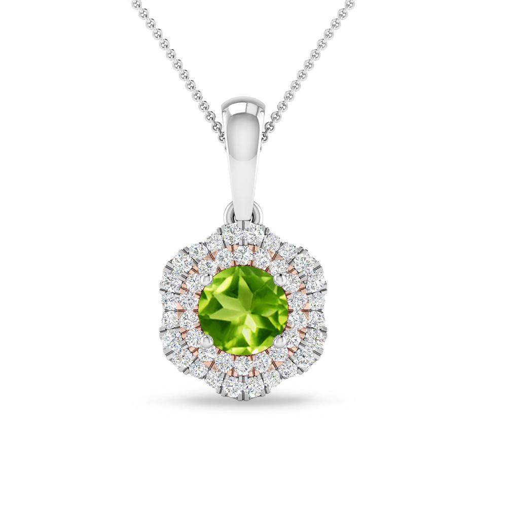 White Gold/Rose Gold - Peridot