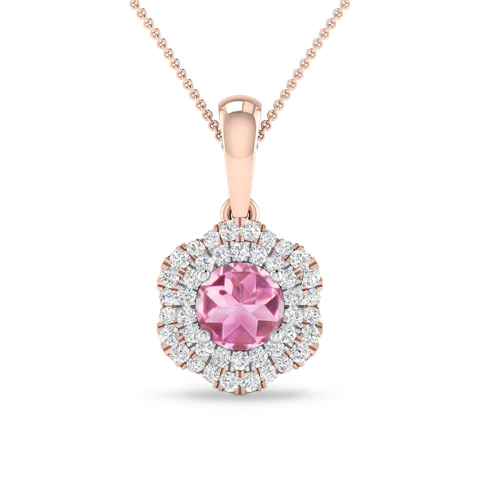 Rose Gold/White Gold - Pink Tourmaline