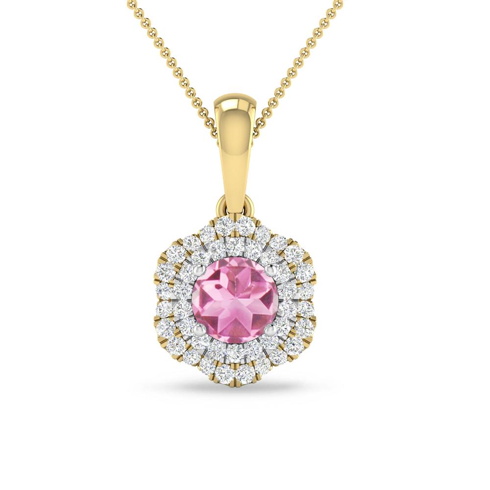 Yellow Gold - Pink Tourmaline