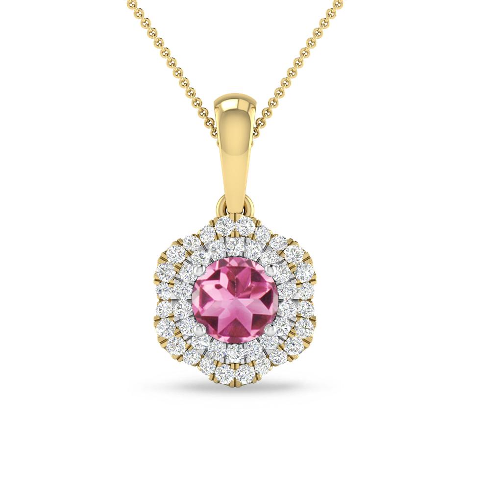 Yellow Gold - Pink Tourmaline