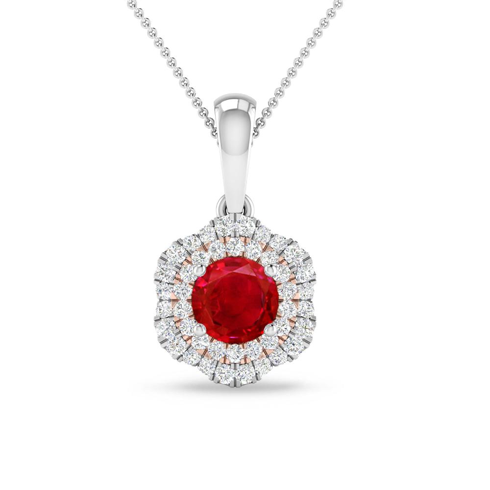 White Gold/Rose Gold - Ruby