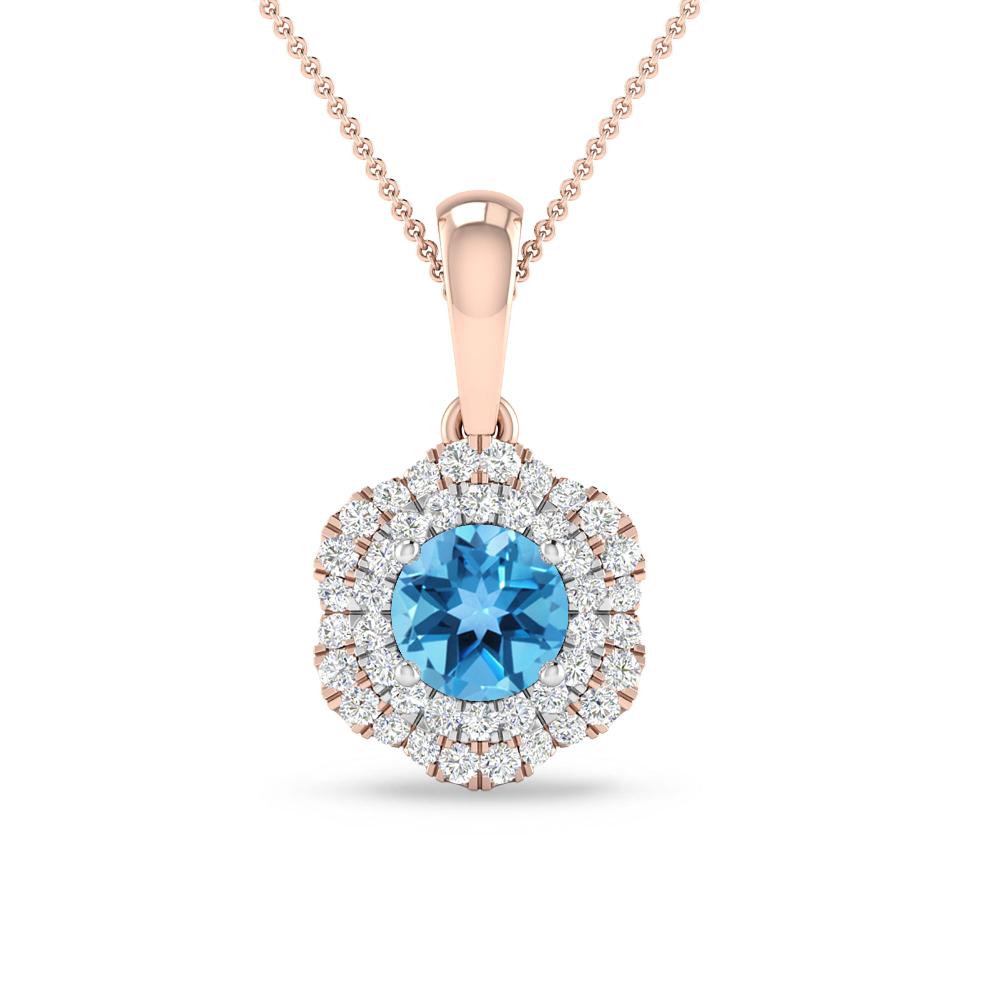 Rose Gold - Blue Topaz