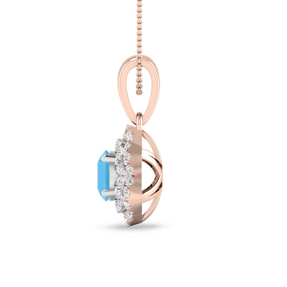 Rose Gold - Blue Topaz