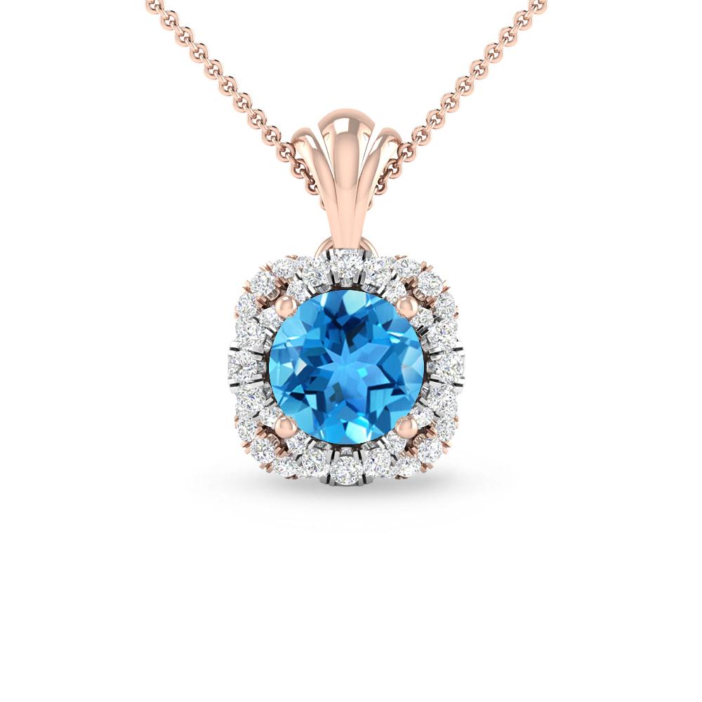 Rose Gold - Blue Topaz