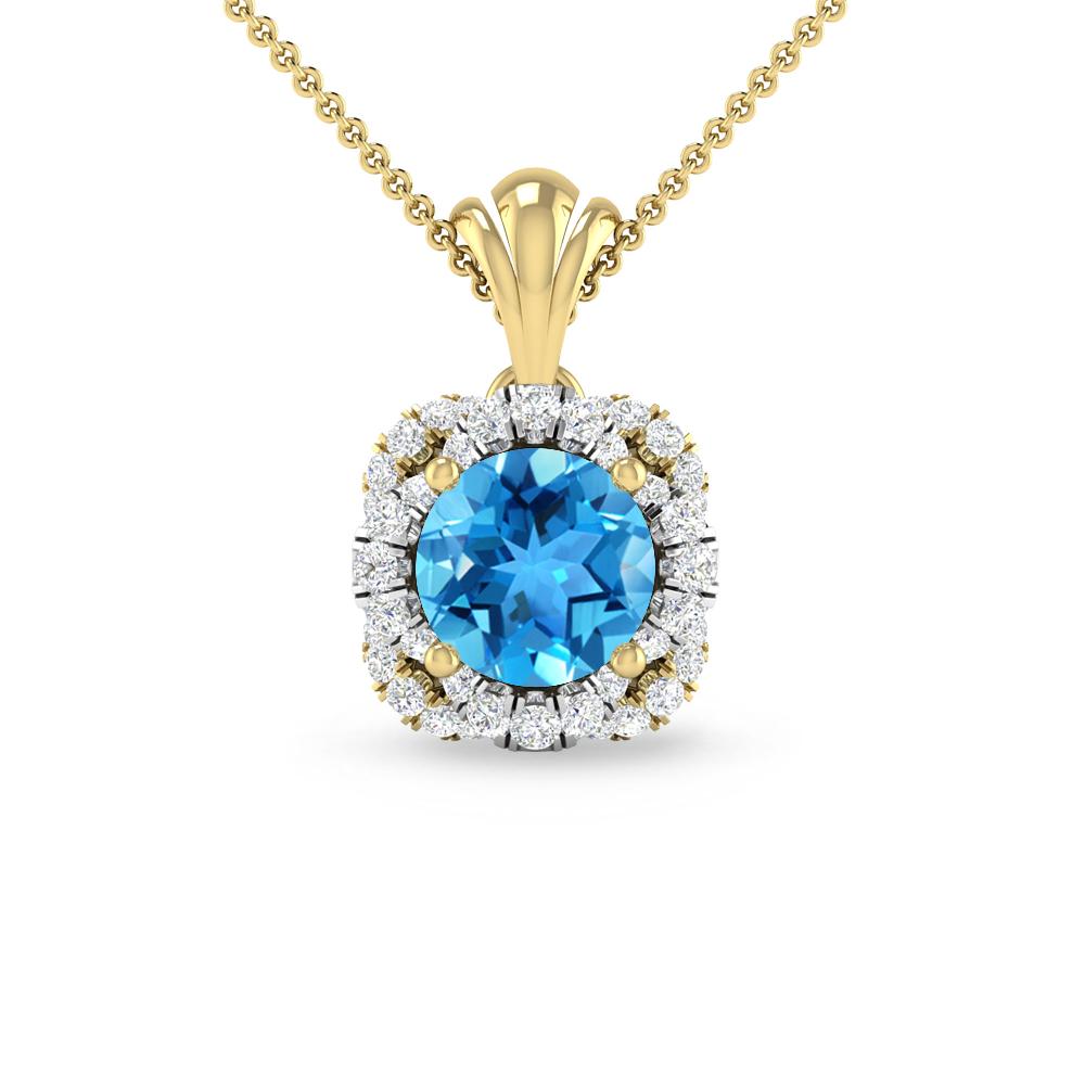 Yellow Gold - Blue Topaz