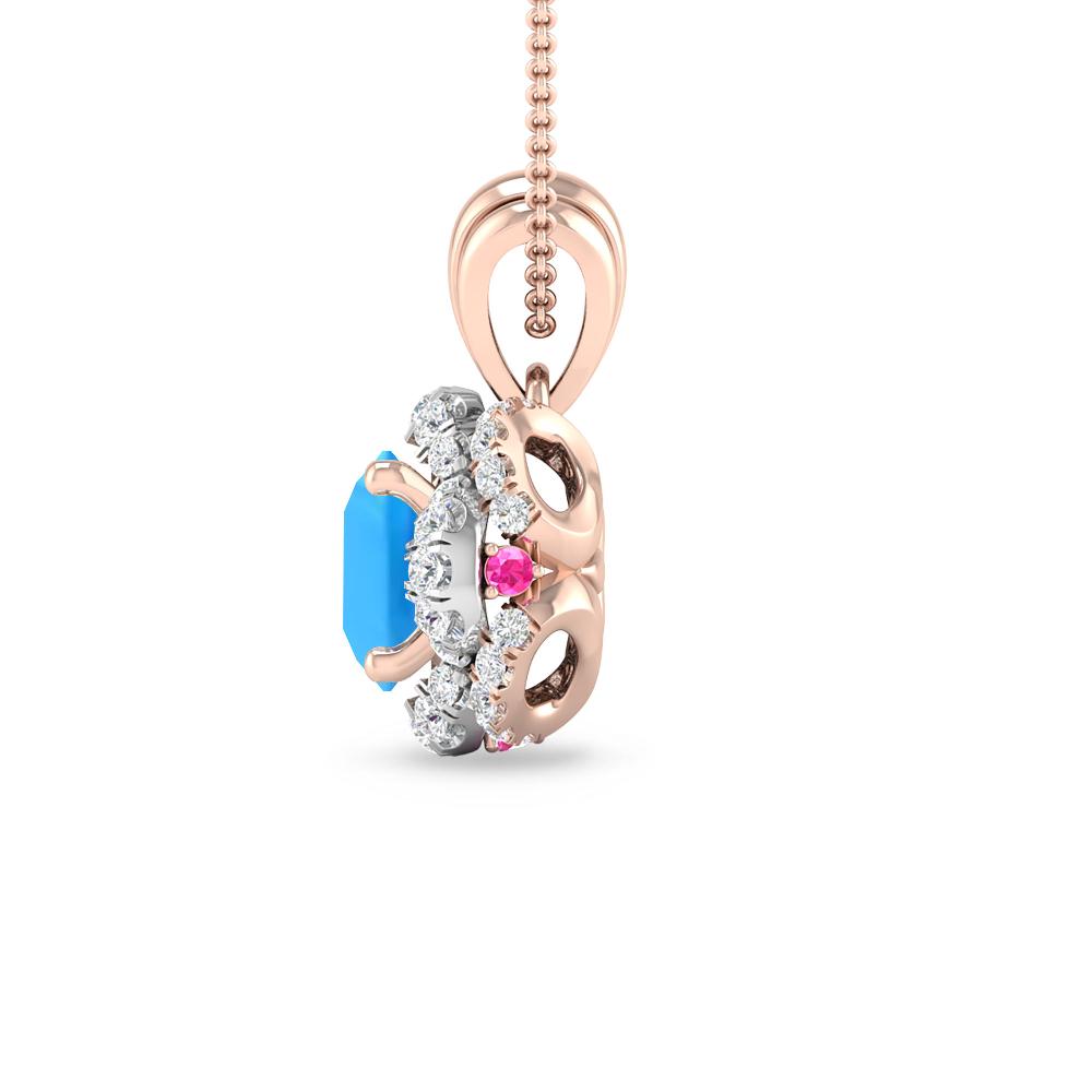 Rose Gold - Blue Topaz