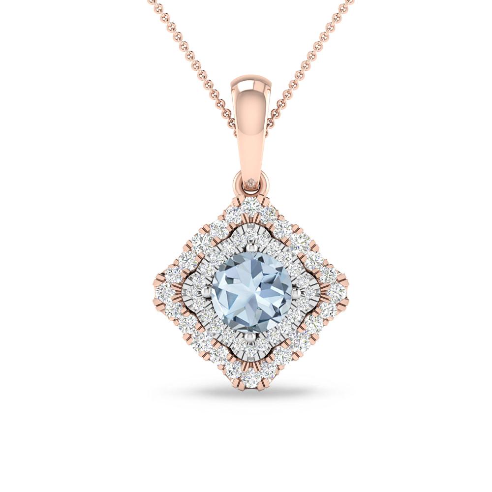 Rose Gold - Aquamarine