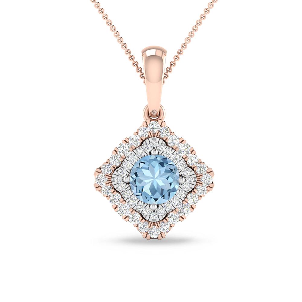 Rose Gold - Aquamarine