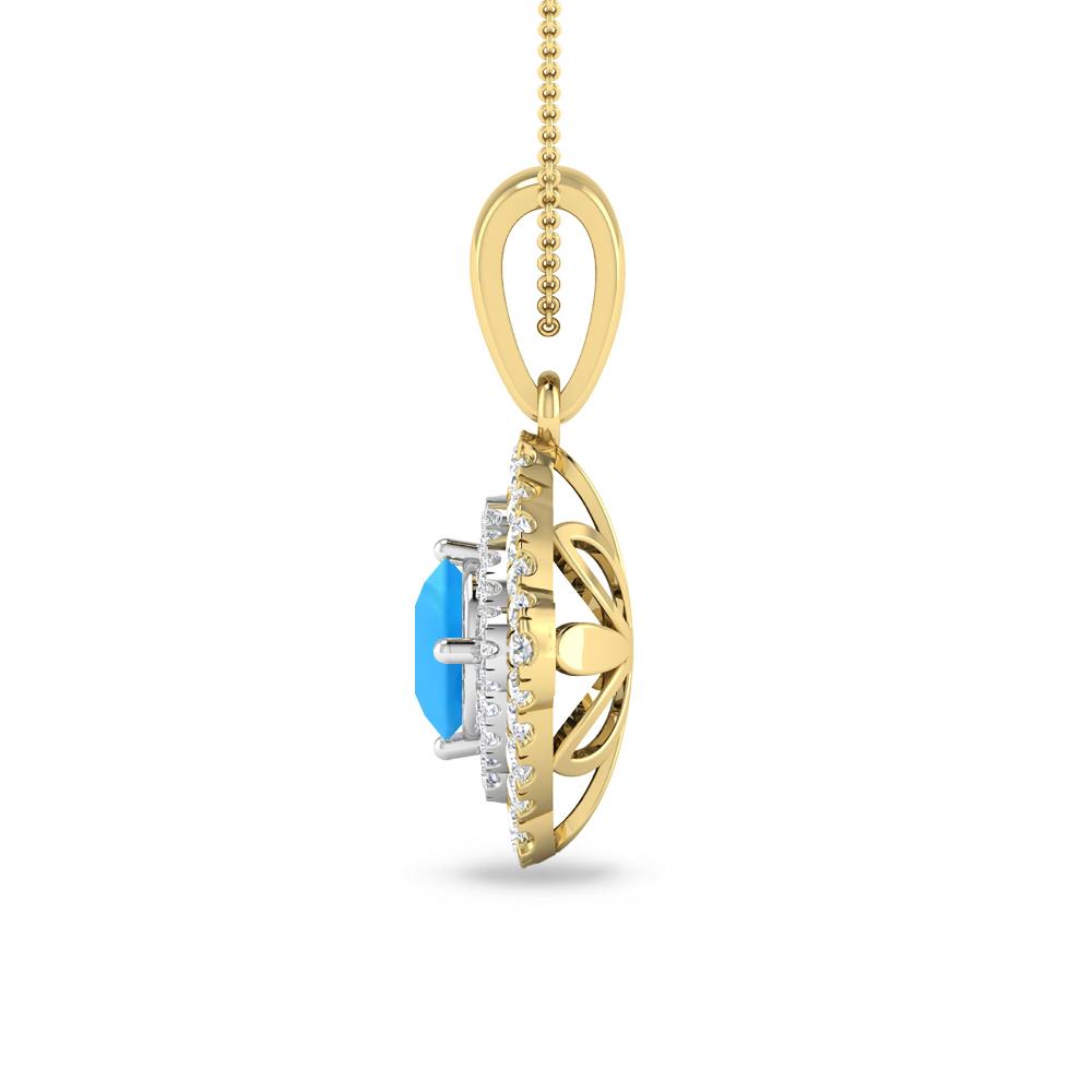 Yellow Gold - Blue Topaz