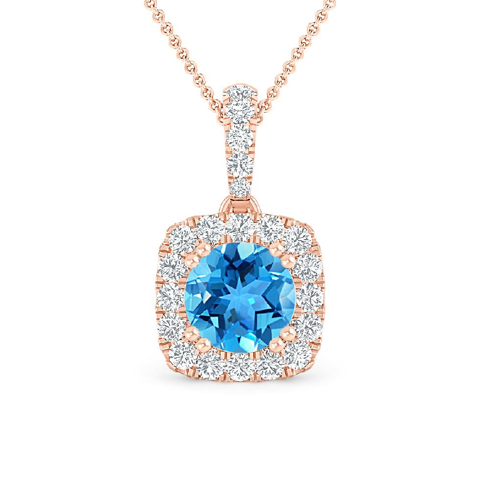 Rose Gold - Blue Topaz