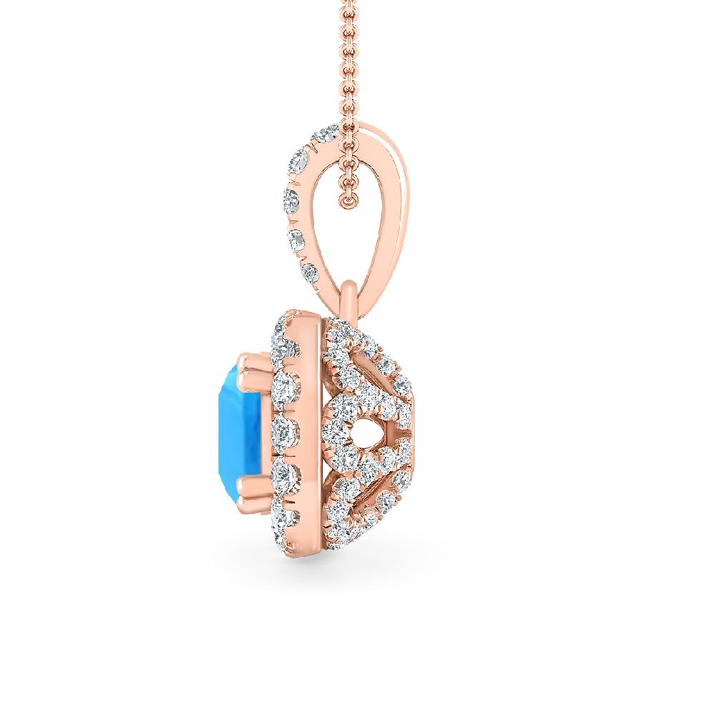 Rose Gold - Blue Topaz