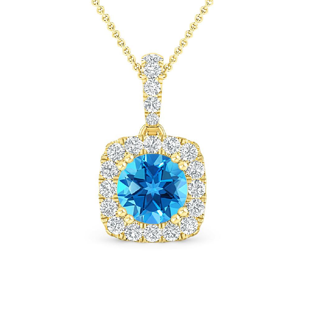 Yellow Gold - Blue Topaz