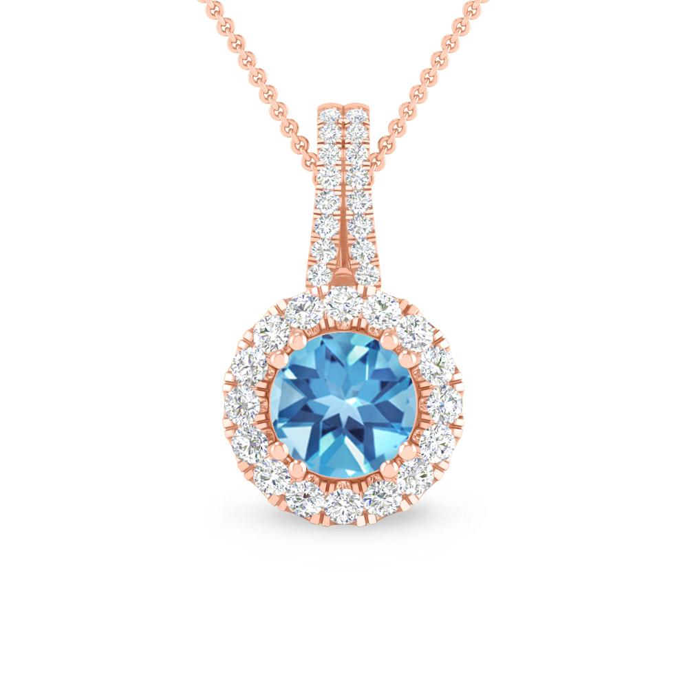 Rose Gold - Blue Topaz