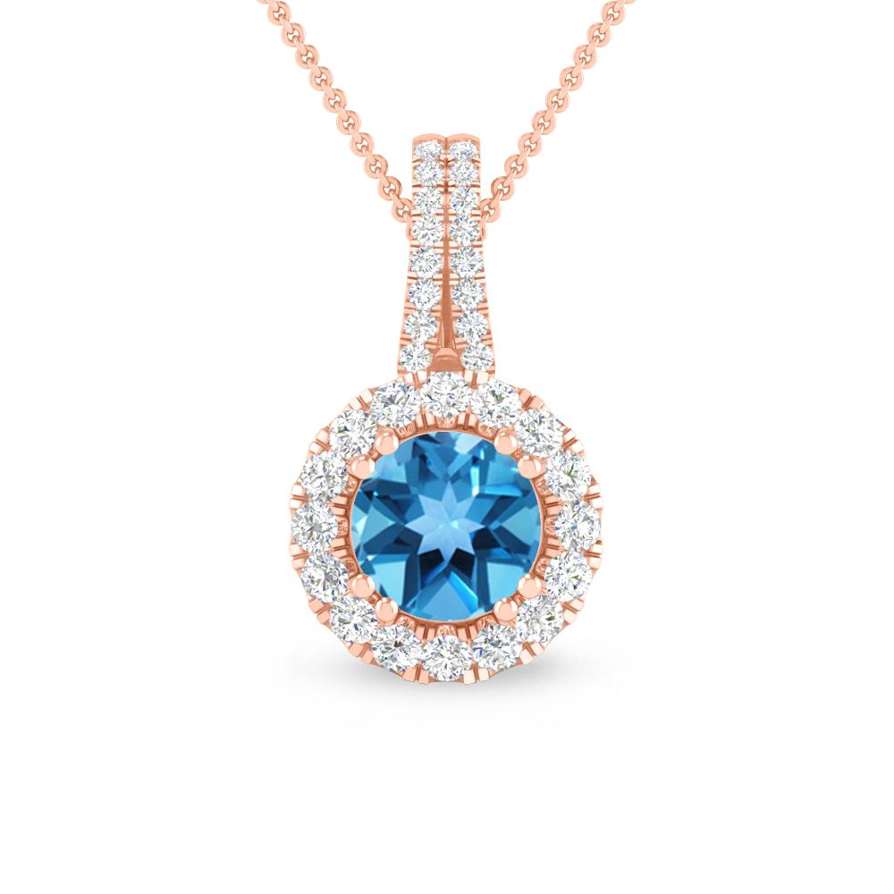 Rose Gold - Blue Topaz