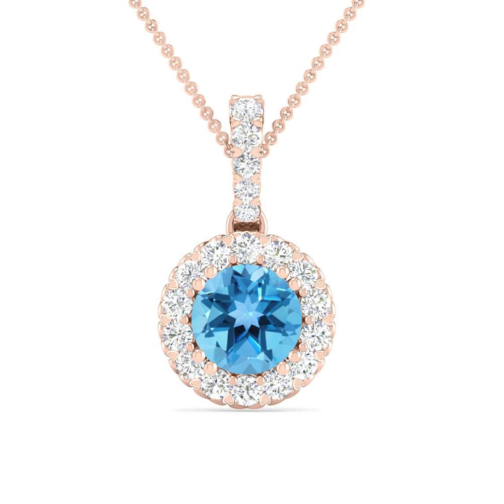 Rose Gold - Blue Topaz