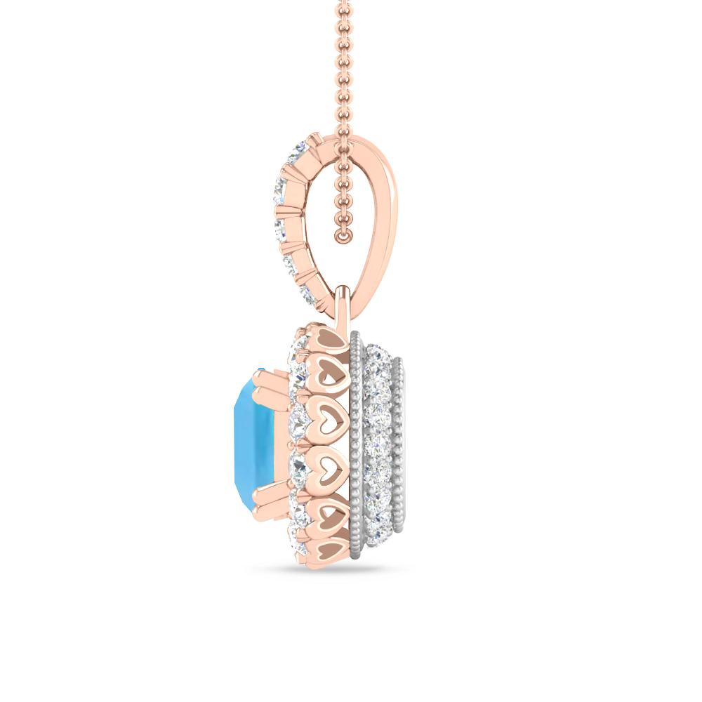 Rose Gold - Blue Topaz